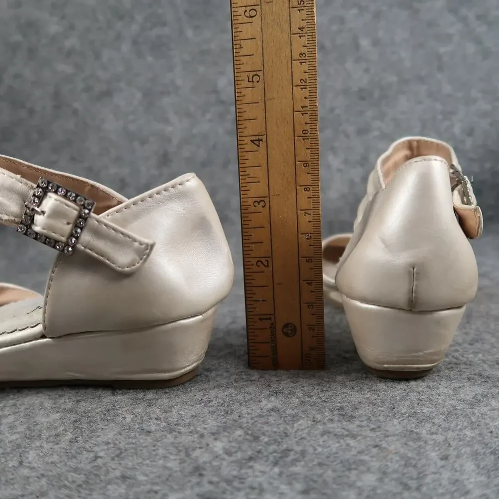 Little Angel Shoes Kids Girls 2 Dress Formal Low Wedge Heels Round Toe Buckle